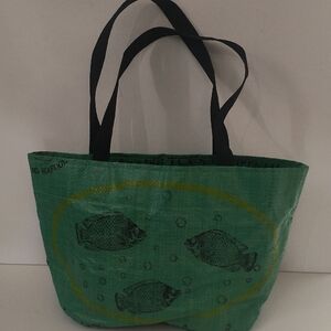 BYTAVI Green Tote Bag with Black Handles